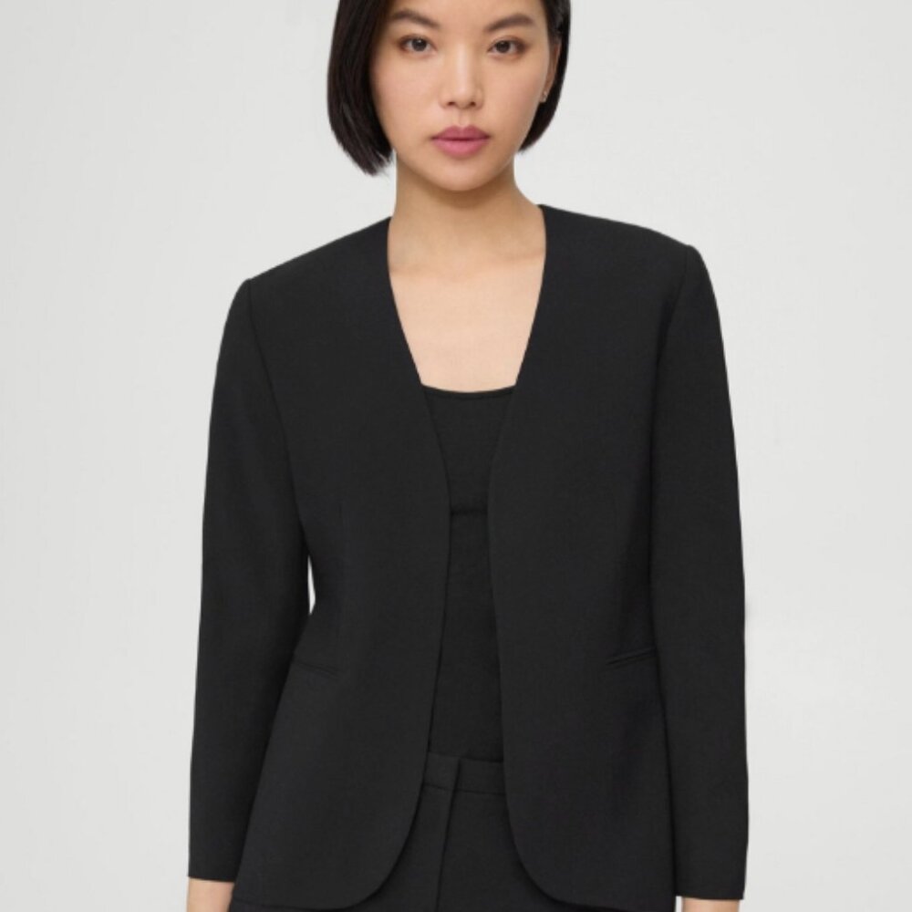 THEORY Wool Lindrayia Black Blazer 0